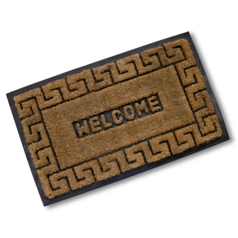 Rubber & Coir Mat - Tile Border Welcome