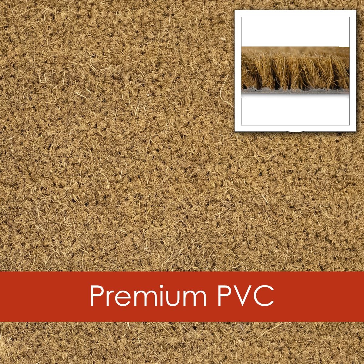 Natural PVC backed coir premium grade